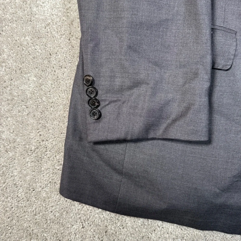Samuelsohn Colombo Icewool 150's Wool Garner Dark Gray Suit Jacket Size 48L READ